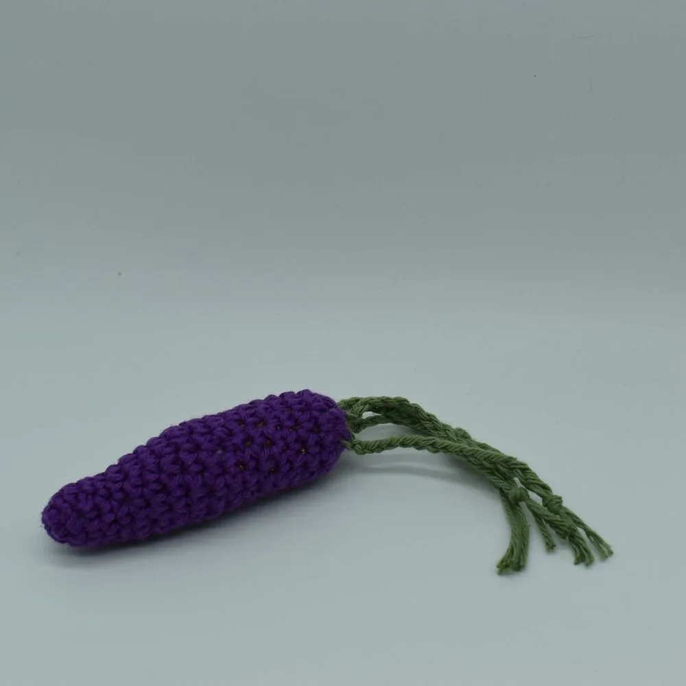 Hand Crafted Crochet catnip carrot cat toy
